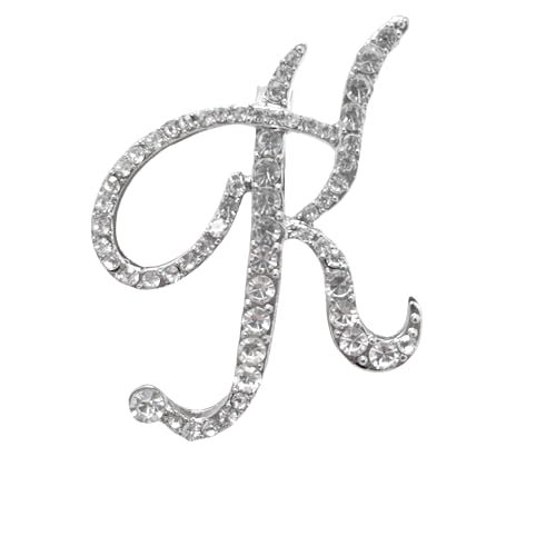 Image of Rhinestone Initial Brooch Pin for Women, Alphabet Gold Letter Brooch A-Z with Crystal, Metal Pin for Hat Bag Dress Suit Accessory for Men