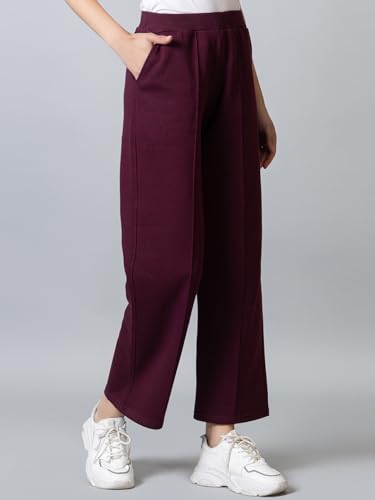 Image of Women Cotton Fleece Solid Track Pant