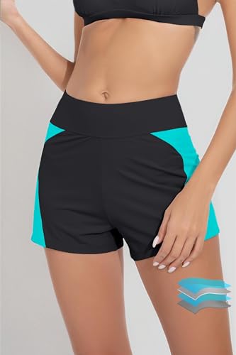 Image of Beautikini Period Swimwear Menstrual Leakproof Swim Shorts Quick Dry 3 inch High Waist Bathing Suit Bottoms for Teen Girls Women