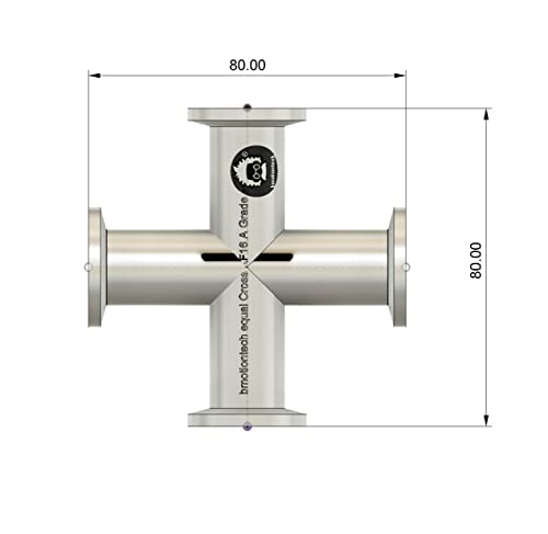 Image of bmotiontech Superior Grade - Cross 4-Ways KF16 Flange Vacuum Adapter, All Ends with KF-16 (NW-16) Flange, Made of Stainless Steel 304, for high Vacuum (KF16 Cross)