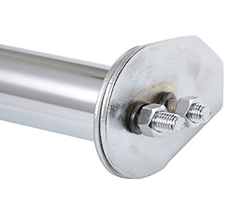 Image of Chrome Straight Spring Loaded Mud Flap Hanger,Round Tube Style,1-1 /8 inch Bolt Spacing,30 inch Length