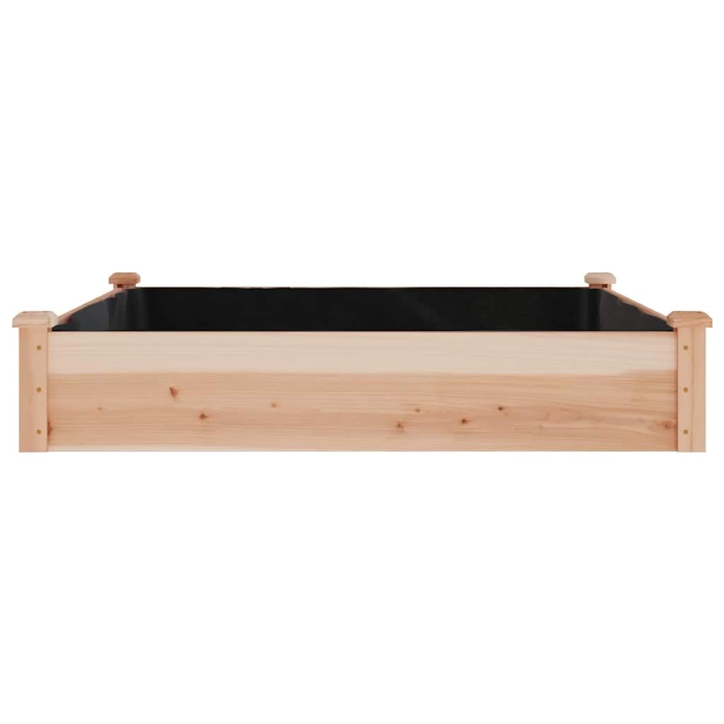Fioriera Rialzata Giardino Legno Abete con Fodera 120x120x25cm | Cassa per orto esterno con fondo drenante, ottima per coltivare fragole, erbe aromatiche e fiori nel vostro cortile.