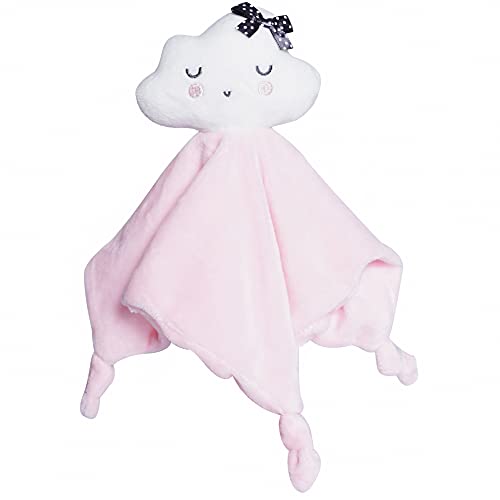 Image of Viviland Baby Security Blanket, Soft Plush Snuggle Blanket with an Animal Doll, Pink Security Blankets for Baby Girls, Baby Clouds Lovey Blanket Newborn Gifts