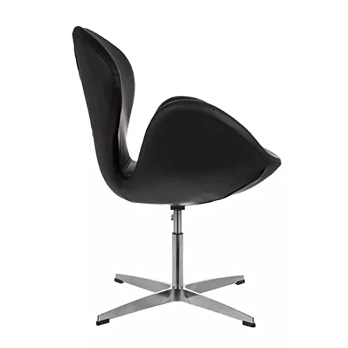 Image of 1 Modern Swivel Lounge Chair with Hydraulic Lift for Home Office Hotel Cafe (1 Chair, Black, Faux Leather)