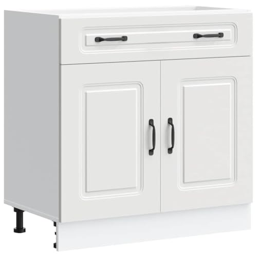 Armoire de cuisine Kalmar blanc bois d ingénierie