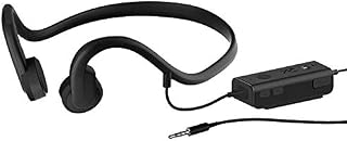 Bone Conduction Headphones, Open-Ear Wired Bone Conduction Outdoor Headphones, 3.5mm Audio Jack,with Noise Reduction Microphone for Running, Sports,Black