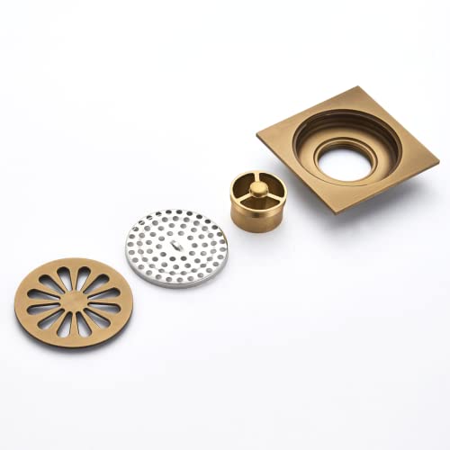 Drain de douche carré et drain de sol pour évier de douche en cuivre robuste - 4