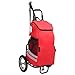 vidaXL Cargo Fahrradanhänger mit Einkaufstasche Klappbar Trolley Lastenanhänger Einkaufsshopper Gepäckanhänger Einkaufstrolley Rot Schwarz
