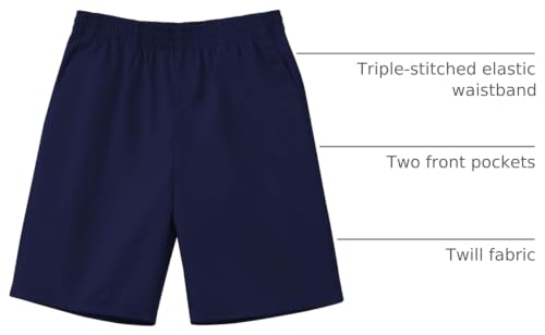 Image of Classroom Uniforms Pull On Shorts for Boys & Girls With Elastic Waistband 52132, 12, Khaki | Preschool Unisex Fit, Cotton /Poly Twill Short, Comfort Boxer Waistband, Easy-care Fabric, School Uniform Essential