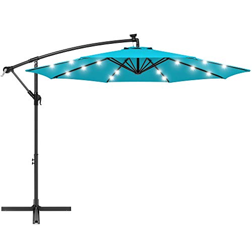 Best Choice Products 10ft Solar Led Offset Hanging Market Patio Umbrella For Backyard Poolside Lawn And Garden W Easy Buy Online In Colombia At Desertcart