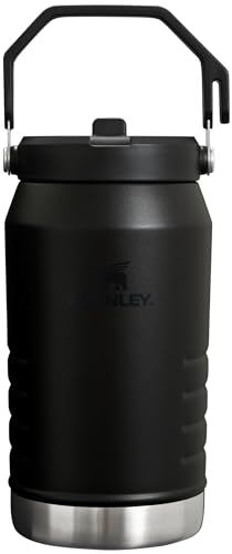 Stanley IceFlow Flip Straw Jug with Handle 64 oz| Twist On Lid and Flip Up Straw | Leak Resistant for Travel and Sports | Insulated Stainless Steel | BPA-Free | Black