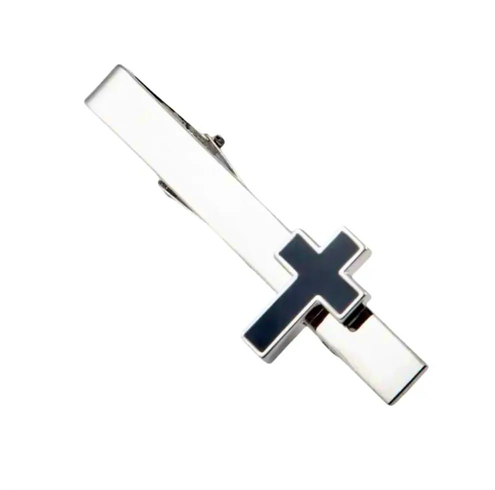 Men’s Black Cross Tie Pin | Silver & Black Christian Tie Clip for Formal, Wedding & Office Wear | Religious Faith Cross Tie Bar for Men | Elegant Gift for Husband, Pastor & Groom-image-30