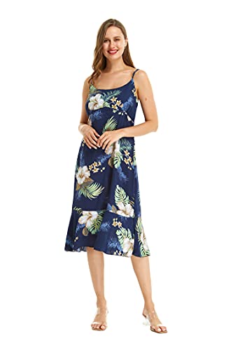 Image of Matchable Family Hawaiian Luau Men Women Girl Boy Clothes in Pineapple Garden Navy