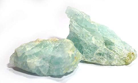 OnlineScienceMall Aquamarine Blue Beryl Mineral Rock Specimen Rough Approx. 1.25 - 1.75 Inch w Info Card - Pack of 3