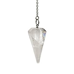Pendel aus natürlichen Edelsteinkristallen für Wünschelruten-Wahrsager-Chakra Reiki. Spitz mit Kette und Schmuckbeutel, Edelstein, Quarz