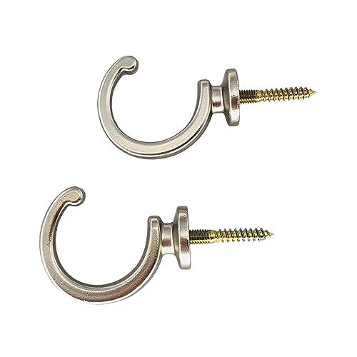 2 soportes de cortina modernos en forma de U, tapones de expansión, resistentes con extremo de bola, gancho de alzapaños de cortina de metal montado en la pared