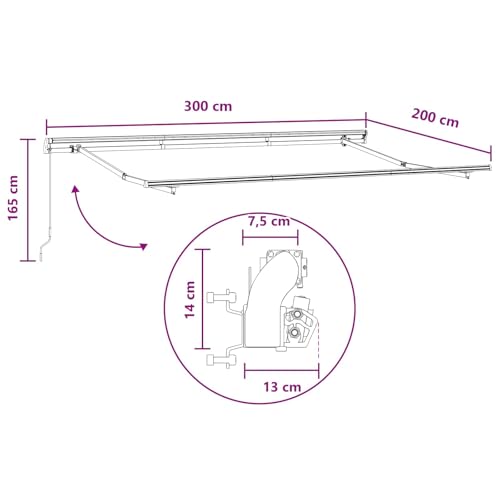 Auvent rétractable sable 3x2m Mangloder, store banne manuel de terrasse