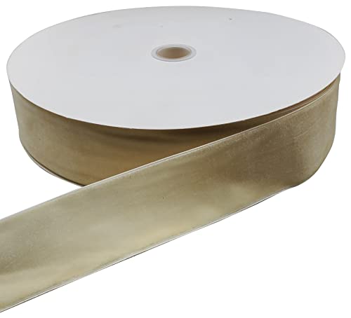 Image of 10 Yards Velvet Ribbon Spool (Beige, 2 inch)