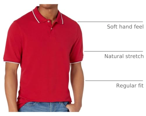 Image of Amazon Essentials Men's Regular-Fit Short Sleeve Cotton Pique Polo Shirt (Available in Big & Tall)