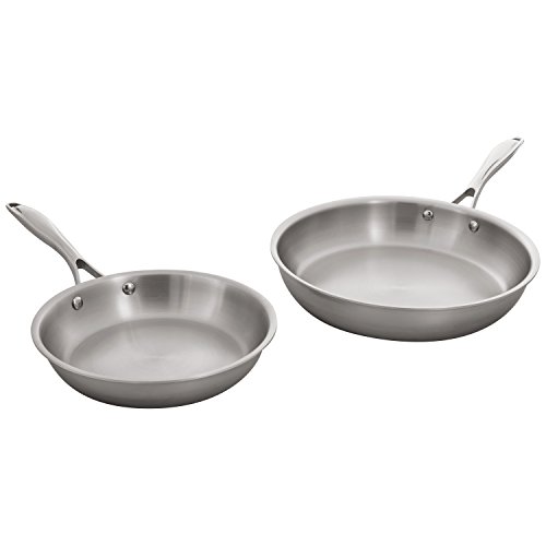 Stone & Beam Fry Pan Set, 10 Inch and 8 Inch, Tri-Ply Stainless