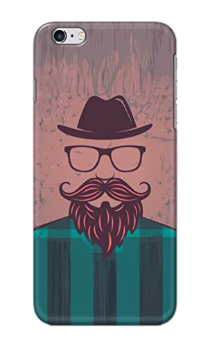 Image of PRINTFIDAA Man Icon with Beard Shirt Hipster Printed Designer Hard Case for Apple iPhone 6 (4.7 inch) / iPhone 6S (4.7 inch) Back Cover -(e) RPM1001
