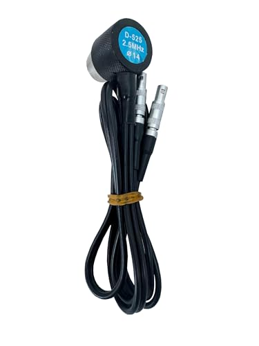 Sonda de calibre ultrasónico para medición de espesor en materiales de grano grueso como hierro fundido con frecuencia de 2.5MHz y rango de 3-300mm (acero)/≤40mm (hierro fundido gris), diámetro 14mm miniatura 2