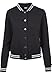 Urban Classics Damen Collegejacke Sweatjacke Ladies College Sweat Jacket TB1990, Gr. Large (Herstellergröße: L), Schwarz (Blk/Blk 00017)