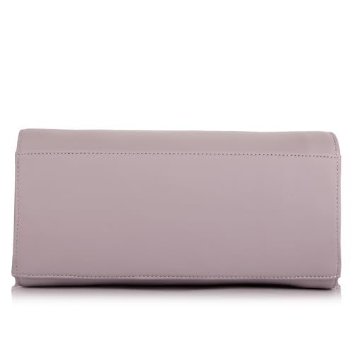 Image of Lady Quinton structured handbag with gold-tone hardware, dual handles, and detachable strap