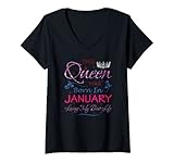 Photo Gallery donna regina di gennaio regina regina regina nato a gennaio regalo di compleanno maglietta con collo a v Photo Gallery donna regina di gennaio regina regina regina nato a gennaio regalo di compleanno maglietta con collo a v