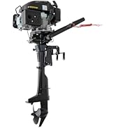 LIYUANJUN 4-Stroke 6HP Outboard Motor, Heavy Duty Boat Motor Engine for Inflatable Fishing with &...