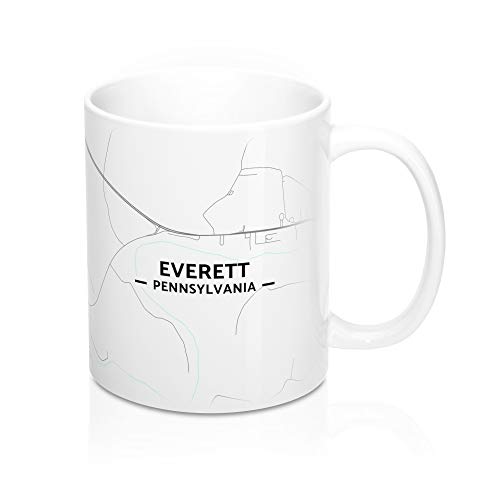 Hometown Bias Everett, Pennsylvania PA Map Mug (11 oz)