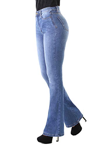 Calça Boot Cut Cinta Super Lipo, Feminino, Sawary Jeans, Indigo, 42