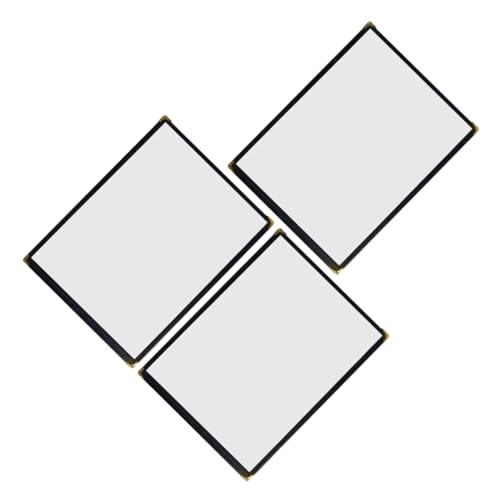 BUGUUYO 3pcs PVC Menu Holder Recipe Book Cover Restaurant Menu Board A4 Size Leatherette Trim Easy to Replace Pages