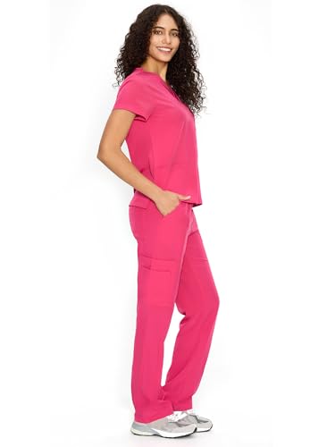 COZYFIT Scrubs for Women Set Medical Uniform - V-Neck Top & Straight Leg Pants with 9 Pockets, Unisex Workwear COZY SCRUBS