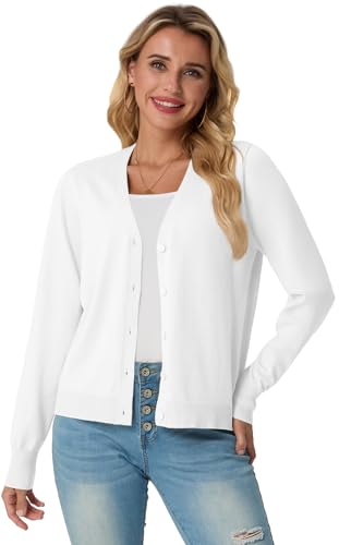 GRECERELLE 2025 Womens Lightweight Open Front Long Sleeve Casual Button Down V-Neck Cardigan Sweater (S-2XL)2