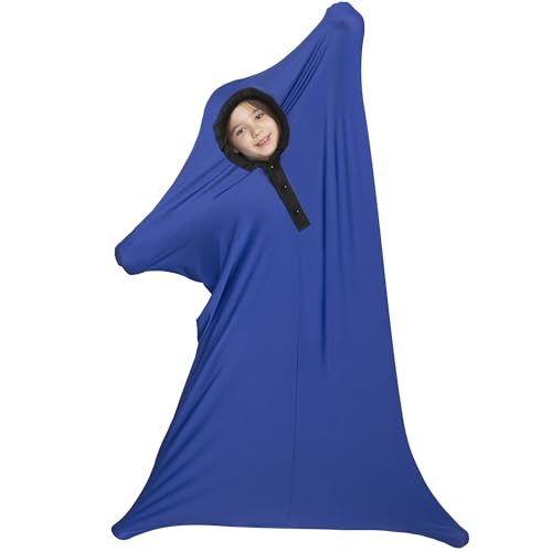 Image of OUTREE Sensory Sock for Kids 6-9 Years, Medium, 43''x27.5'', Good for Height:43'' - 51'', Body Sock Helps Kids Relax and Focus, Sensory Toys for Autistic Children with Carrying Bag, Blue