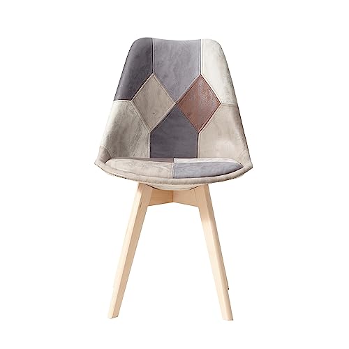 Miniatura 4 de Benyled - Juego De 8 Sillas De Comedor, Sillas Auxiliares Lavables De Piel Sintética, De Poliuretano, Sillas De Comedor Modernas De Medio Siglo, Asiento Cómodo Con Cojín Acolchado, Color Gris,Czbb04