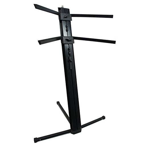 Harmony Audio HA-KEYSTAND Professional 2-Tier Column Keyboard Stand with 5/8" Mic Mount Ver2.0