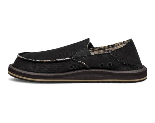 Image of Sanuk Mens Donny Hemp Loafers | Mens Shoes | Slip On Shoes for Men | Men's Slip-on Loafers | Memory Foam Footbed