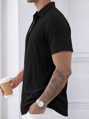 Image of Noble Monk Men's Polyester Regular Fit Solid Casual Shirt |Half Sleeve | |Stylish Shirt