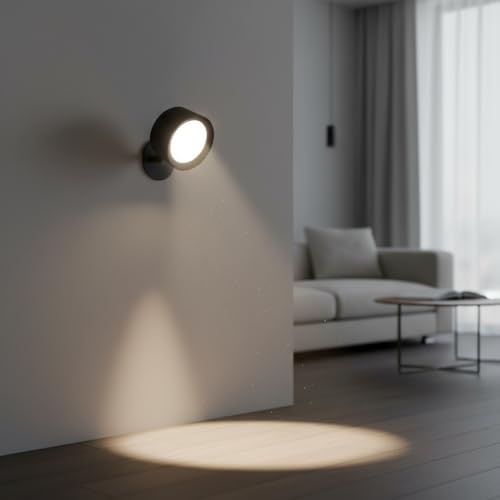 Image of Maharaj Mall Rechargeable LED Wall Lamp RGB Wall Light Indoor with Remote and Touch Control Magnetic 360Rotatable Dimmable Wireless Cordless Sconces for Bedroom Bedside Reading Livingroom.
