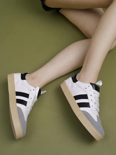 Image of Shoetopia Women's Casual Sneakers || Stylish Lace-Up Sports Shoes with Comfortable Sole || Lightweight Daily Footwear Walking & Running Shoes