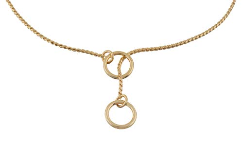 Alvalley Metal Chain Dog Show Collar - Pet Slip Collar for Shows - Fine Brass Snake Chain Collar - Adjustable for Toy, Small, Medium, Large, and Extra Large Dogs (Gold, 12