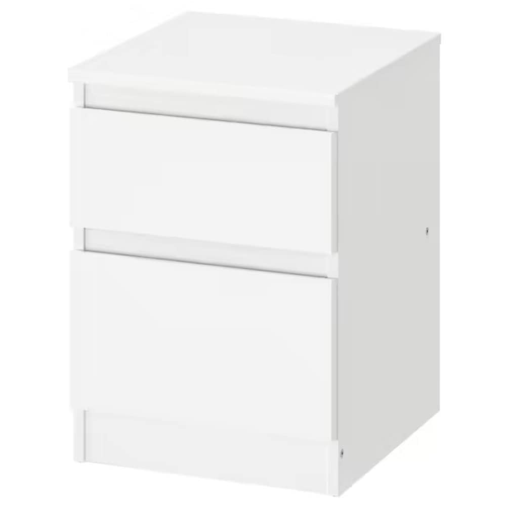 Flaming® IKEEAAA Kullen Chest of 2 Drawers, 35X49 Cm (13 3/4X19 1/4"), Matte, (White)