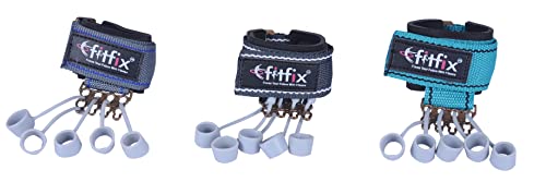 Image of Fitfix Finger Gripper Strength Trainer Forearm Exerciser Hand Yoga Resistance Band Finger Expander Finger Extension Exerciser Climbing Finger Hand Paralysis Rehabilitation Training and Home Exercise Exercise Grip Builderr with 5 elastic loops