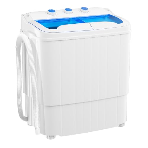 Image of Portable Washing Machine With Top Drainage,18 lbs Capacity,Washer and Dryer Combo Machine for Homes & Apartments,Twin Tub Laundry Washer with Spin Cycle