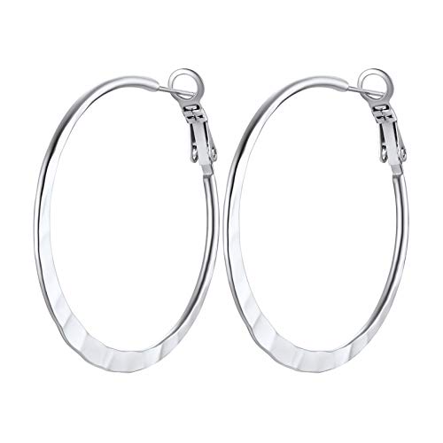 PROSTEEL Chunky Hoop Earrings for Women, 316L Stainless Steel Large Hoop, Minimalist And Chic Jewelry, 14K Gold/Silver/Black, Hypoallergenic for Sensitive Skin, Size: 20~100mm, Come with Box