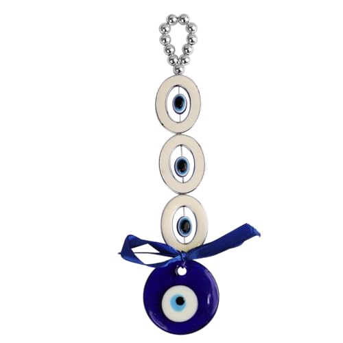 Image of Oval Evil Eye Wall Hanging Decoration for Protection & Positivity | Nazar Battu for Home Entrance | Aesthetic Home Decor & Wall Decor Items | Ideal for Car Dashboard Accessories & Gift