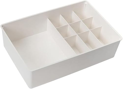 AZIEBAY収納ボックス 引き出し式仕切り付き プラスチック製半透明/茶色/グレー 積み重ね可能大容量 防虫防塵防湿通気 クローゼット・オフィス用 ブラ・下着・靴下・ネクタイ・文房具整理