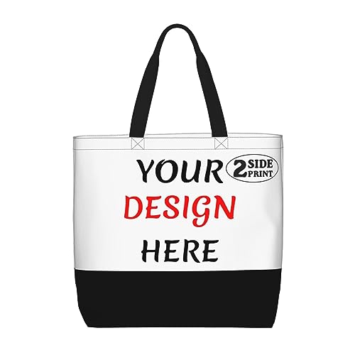 Custom Tote Bags Add Your Design For Business Travel Personalized Shoulder Beach Bag For Women Teachers